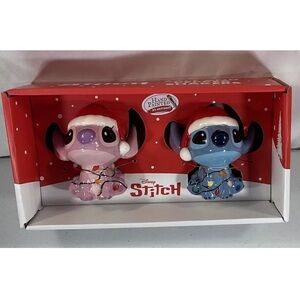 New 2024 Stitch And Angel Christmas Salt And Pepper Shakers NEW IN BOX